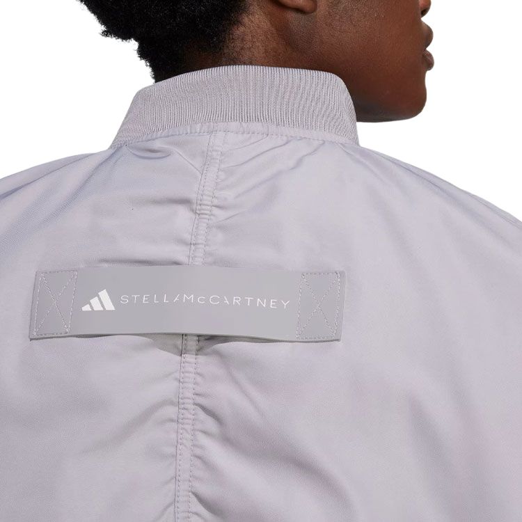 adidas X Stella McCartney Αθλητικά Ρούχα Υφαντό Μπουφάν Bomber με Λογότυπο Μπάλωμα Γυναικεία Εξωτερικά Ρούχα Περιστερόγκριζο IP1371