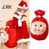 Polyester Present Pouches Christmas Santa Claus Sack, Adjustable Drawstring Gift Bag, 3D Reusable Sacks Fabric Pouch, Holiday Party Supplies