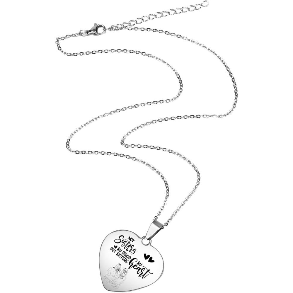 Sisters Necklaces from Best Friends Necklace Heart Jewelry Gift for Sisters BFF Stainless Steel Material for Woman