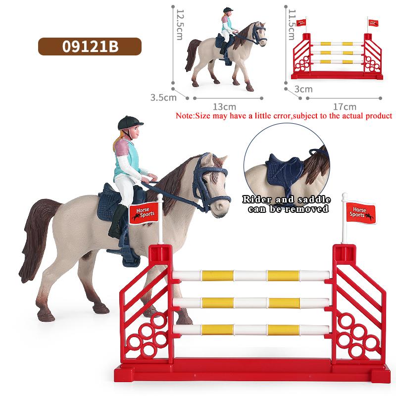 Oenux Model Konia Farmowego Wyścigowego Figurki Akcji DIY Jeździectwo Jeździec Zwierzęta Figurka Śliczna Edukacja Kolekcja Zabawka dla Dzieci Prezent