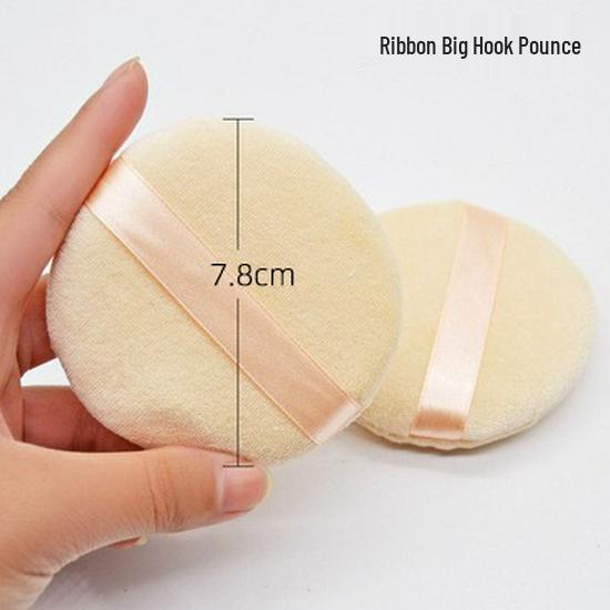 Ribbon Hook Powder Puff Set: Loose, Studio Makeup, Pressed Powder, and Cotton Puff - 80 Pack Rulan