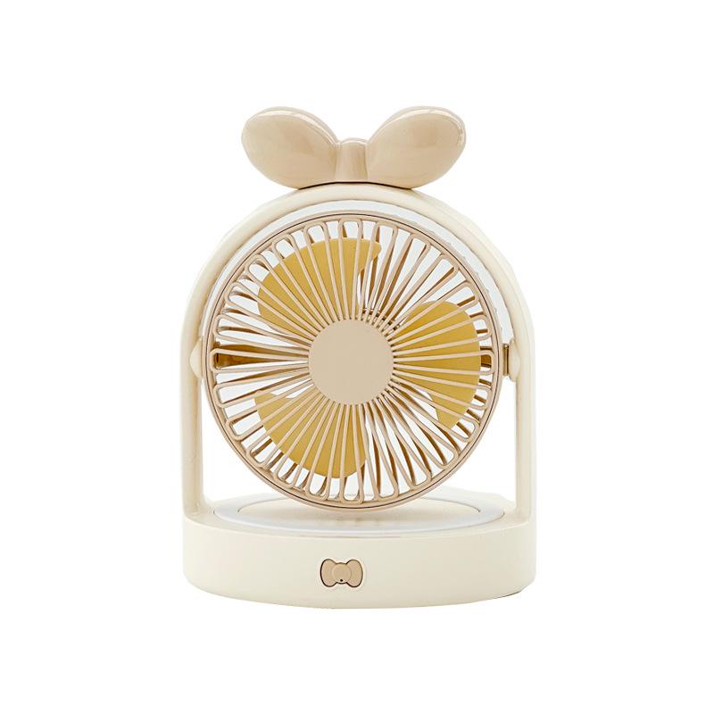 New Portable LED Desktop Fan: Lightweight, Rechargeable, Adjustable Three-Speed with Bow Design