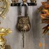 Owl Design Golden Functional Brass Lock With 2 Keys (Golden, Standard) - Key Lock