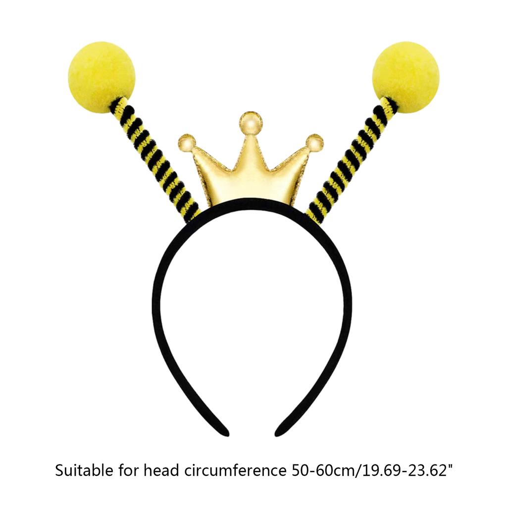 1set Novelty Cartoon Bee Shape Hair Hoop Cosplay Bee Shape Sunglasses Party Headwear for Teenagers Adult