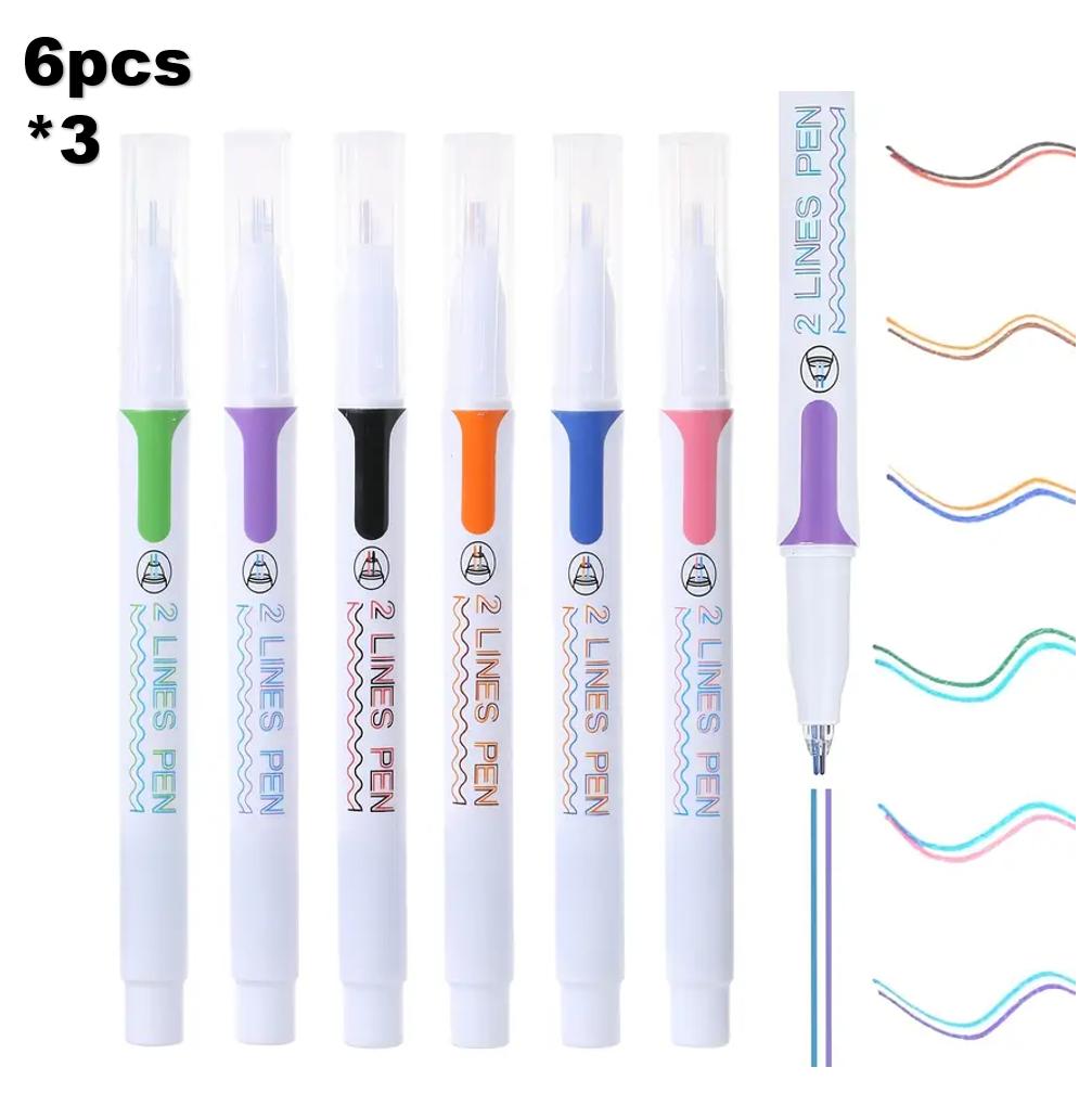Double-Liner Pens Colored Markers Fine Highlighters Writing Tools for Business Office School Art Drawing