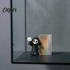 Durable Resin Crafts 3D Printed Grim Reaper Skull Ornament, with Bat Wings Decor, Unique Figure Displays Cute Gothic Desk Figurine, for Halloween Home