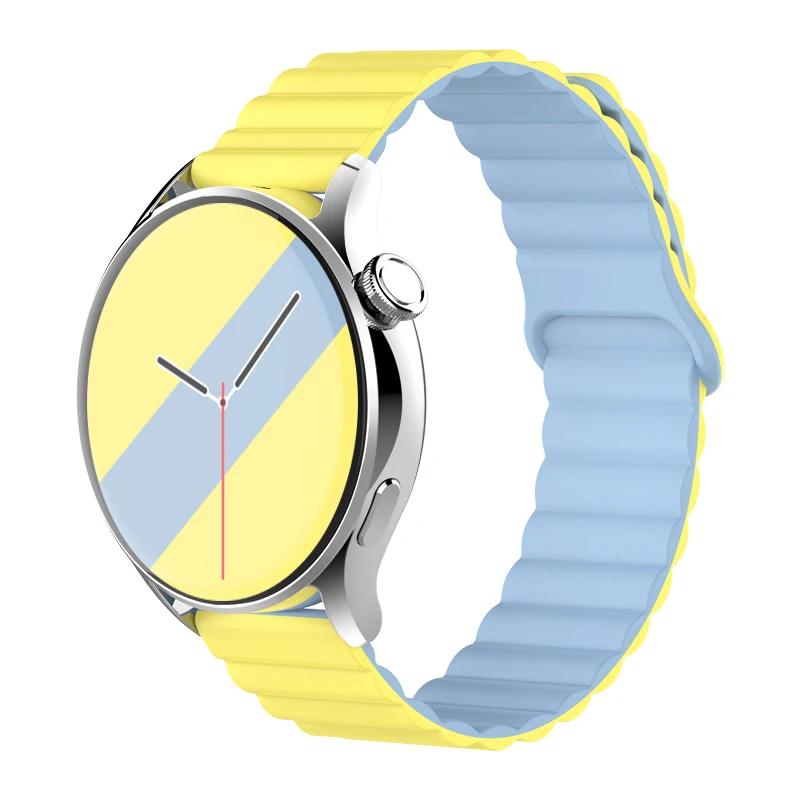 Silicone Magnetic Loop For Samsung Galaxy Watch 7 6 5 Pro 4 Classic Active Link Band Bracelet Huawei GT 2-2e 3-4 20mm 22mm Strap
