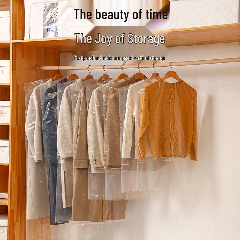 Transparent Hanging Clothes Dust Cover - Large Disposable Garment Bag for Home Storage