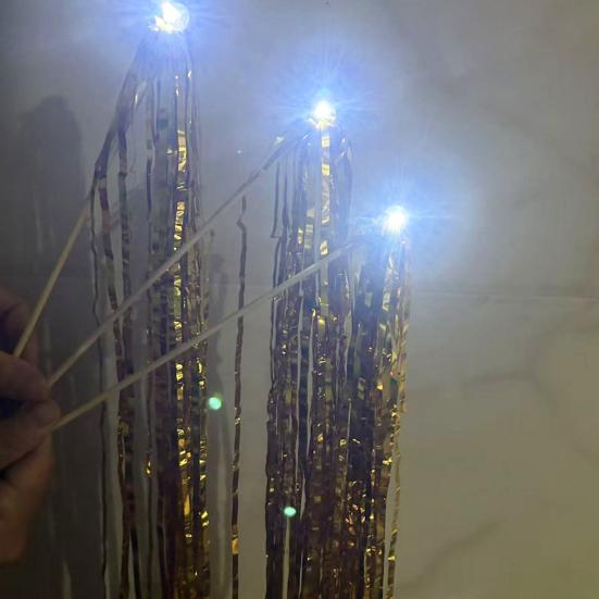 LED Fairy Wand with Tassels Multicolor Lighted Wedding Wands Stick Rain Strips Decorative Party