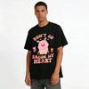 Cute Pig Print Casual Tee Don't Go Bacon My Heart Funny Top Pure Cotton T-shirt