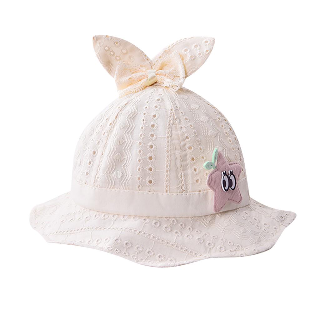 

Летняя шапка с мультяшными ушками для маленьких мальчиков и девочек, детская шапка с принтом звезд бежевый