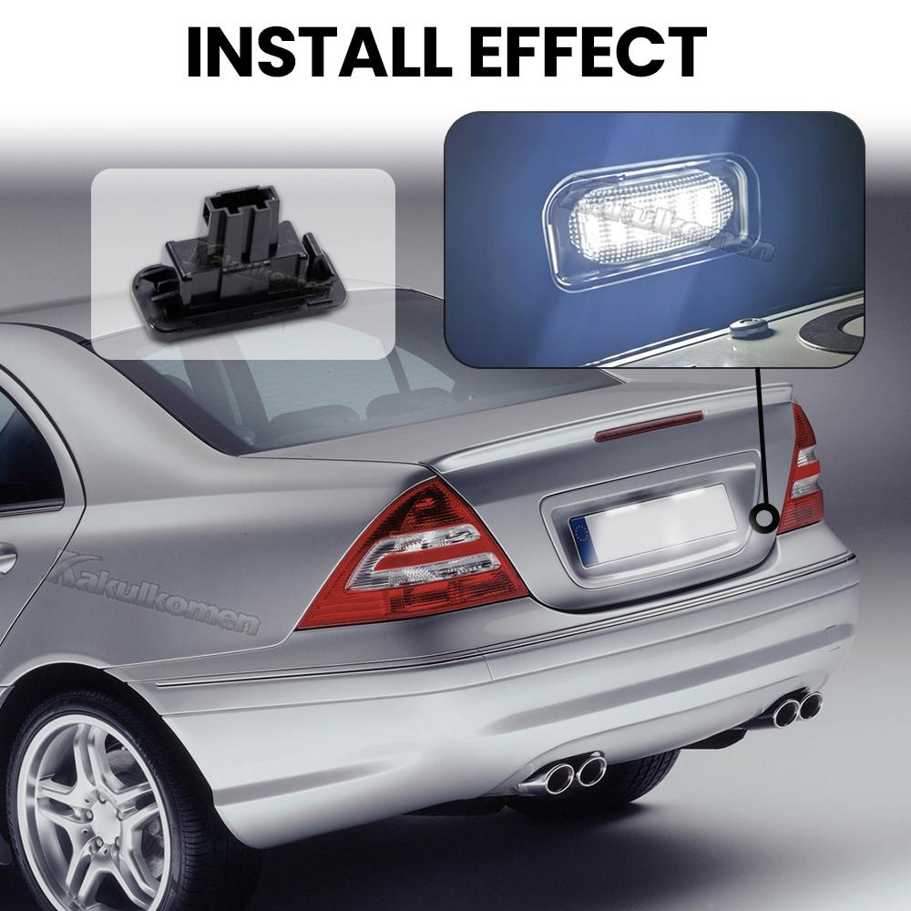 LED Number Plate Lamp For Benz C-Class W203 CLK-Class A209 W209 SL-Class R230 Convertible White License Plate Light Assembly