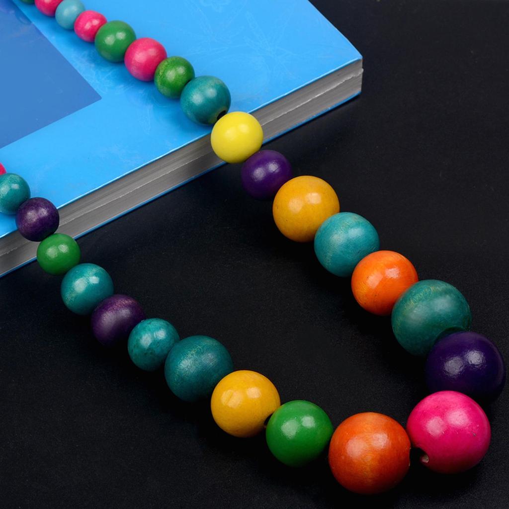 Handmade Necklace with Colorful Beads Long Jewelry for Girlfriend Lightweight Retro Ethnic