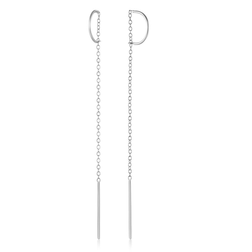 

Простые повседневные серьги-подвески из стерлингового серебра 925 пробы, цепочка типа C, кисточка, бабочка, геометрические серьги, тонкие серьги для женщин 925 Silver