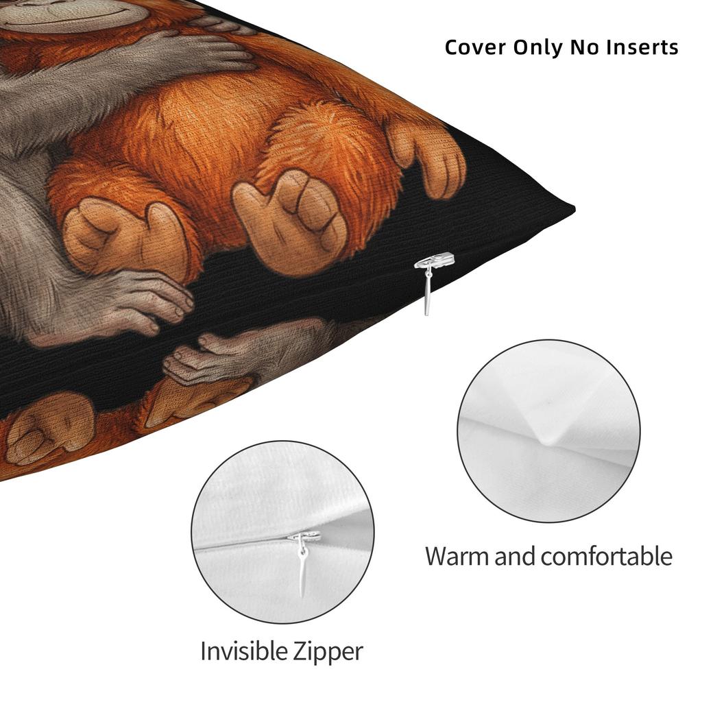 Baby Monkey Punch I Love Punch Pillow Cover Novelty Pillow Case For Sofa Home Decoration Design Pillowcases Gift