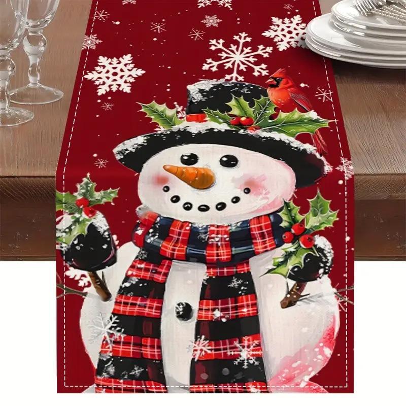 Christmas Table Runner Christmas Party Decor Rectangular Tablecloth for Festival Catering Decoration
