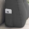 Back Cushion Dark Grey 45 x 24 x 50 cm Fabric