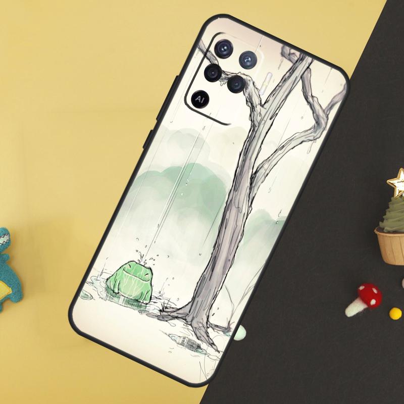 Cute Cartoon Frog Case For Oppo A5 Pro A6 A15 A16 A76 A96 A17 A57 A98 A58 A78 A18 A38 A54 A74 A94 A40 A60 A80
