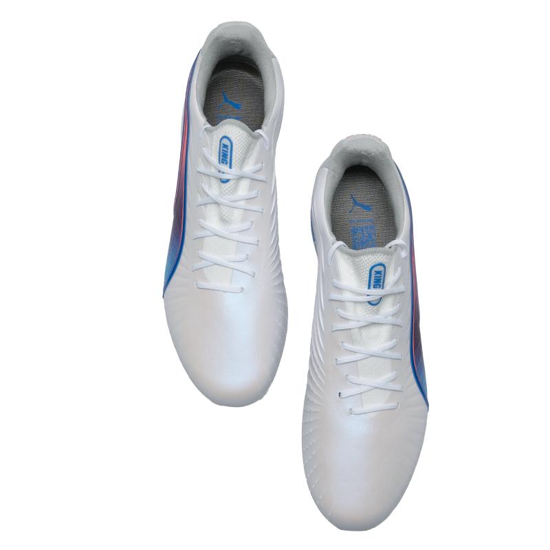 Puma King Ultimate Comfortable Lightweight Mg Artificial Grass Football Shoes Men Football Shoes White Blue 107868-02