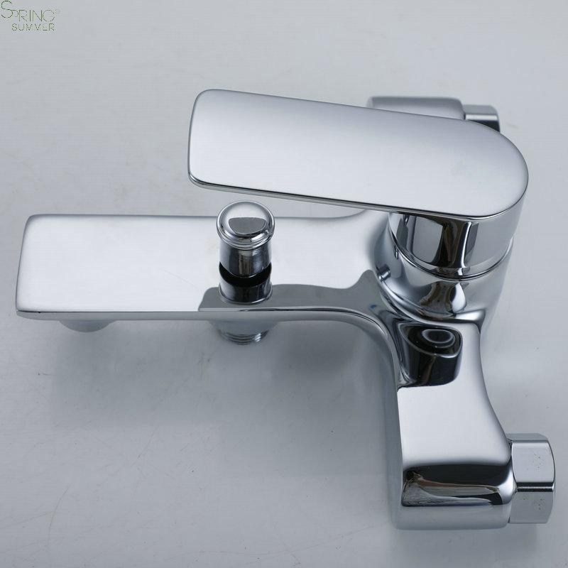 Brass Modern Wall Bathtubs Tap Sets Single Handle Bidet Shower Mixer S05 Tubs Faucet Chrome Bath Shower Faucets
