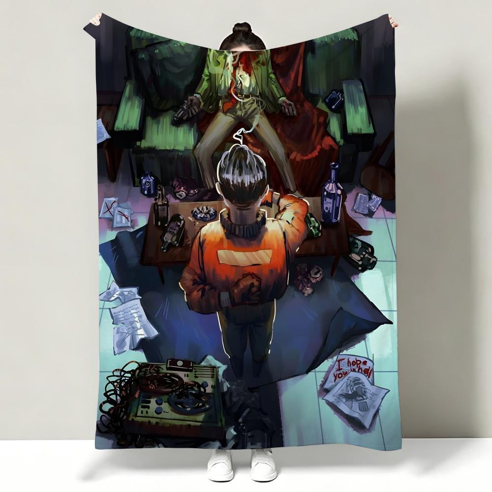 Game HHotline MMiami Throw Soft Warm Flannel Throw Blanket Multiuse for Sofa Bed Office Nap