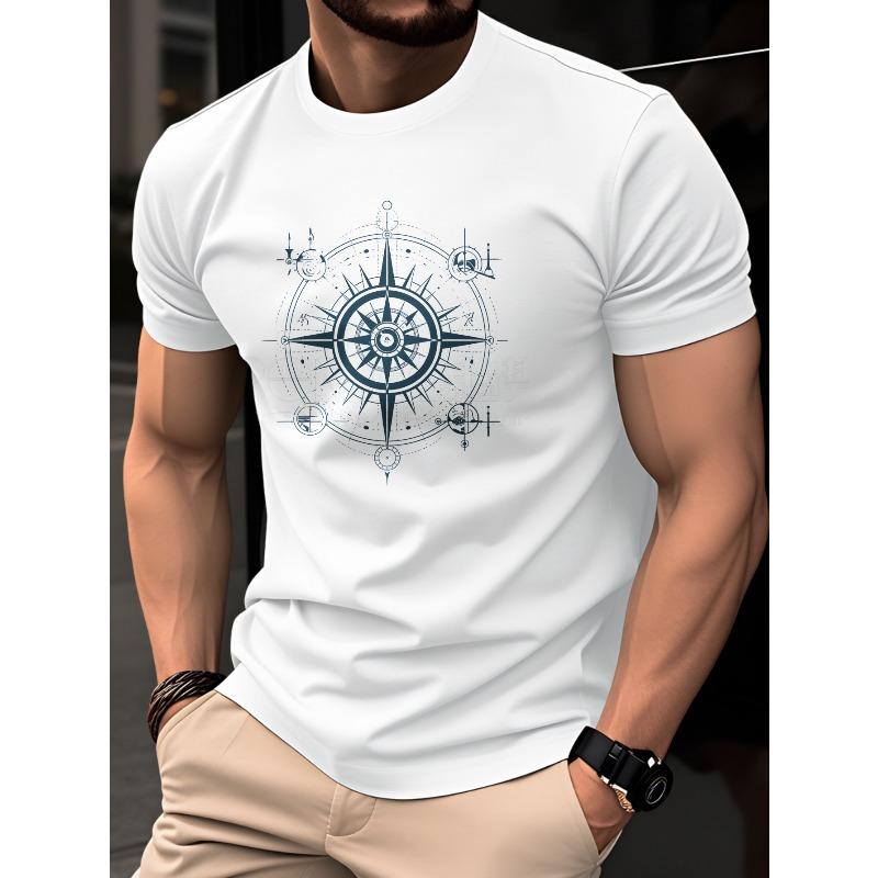 Europäische Größe Herren T-Shirt, Sommer Kurzarm Leichtes Oberteil, Trendiges Schmal Geschnittenes Vielseitiges Lässiges Rundhals Basis-Shirt