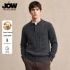 JOW Men's Heavyweight Pure Wool Henley Knit Sweater
