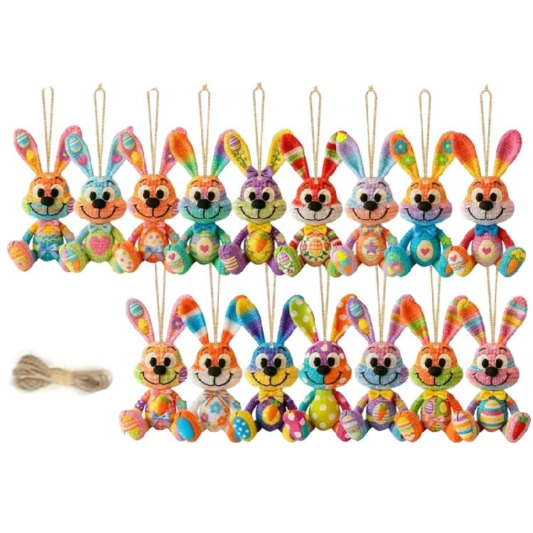 

16/32Pcs Wooden Easter Rabbit Hanging Decoration Handmade Colorful Wooden Rabbit Pendant For Festival Home Decoration