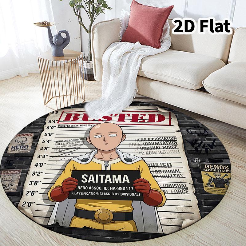 Onepunch Man Round Area Rug Carpet Rug For Living Room Bedroom Sofa Playroom Decor Nonslip Floor Mat