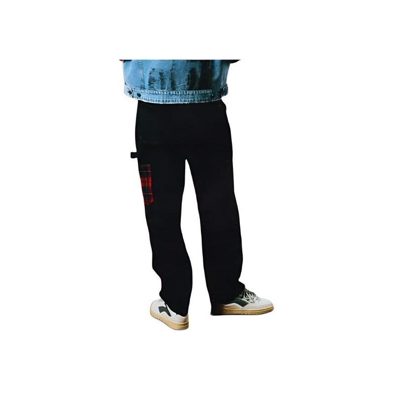 Li Ning X Pleasures Collaboration Letter Mid-Rise Comfortable Breathable Loose Straight Leg Casual Pants Men Bottoms Black AKXU637-2