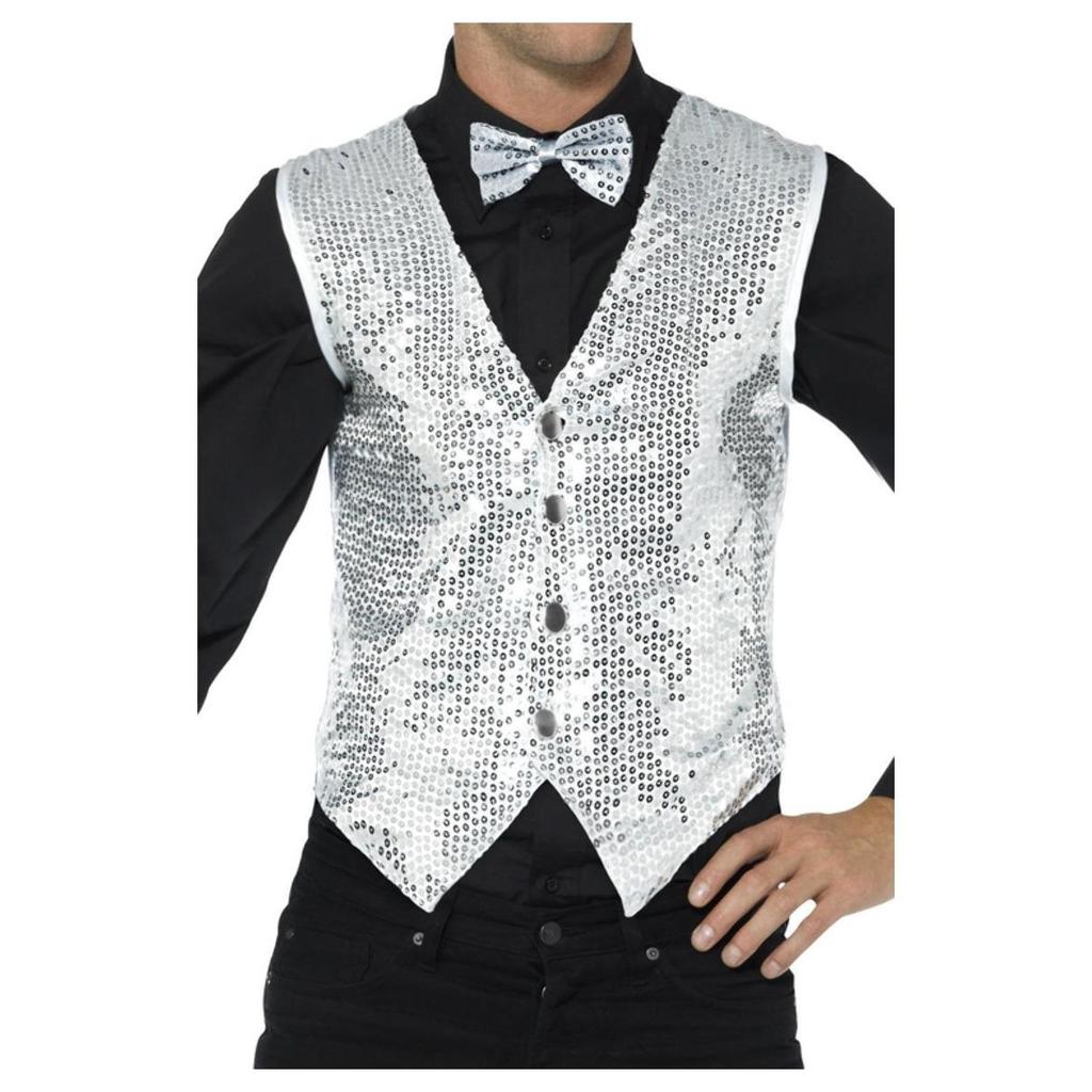 Smiffys Unisex Adult Sequin Costume Vest