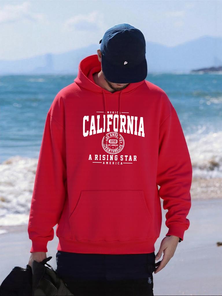 Califorina America City Letter Print Man Hoody Hip Hop Multicolor Hoodies Fleece All-Match Pullovers Oversized Pocket Sportswear