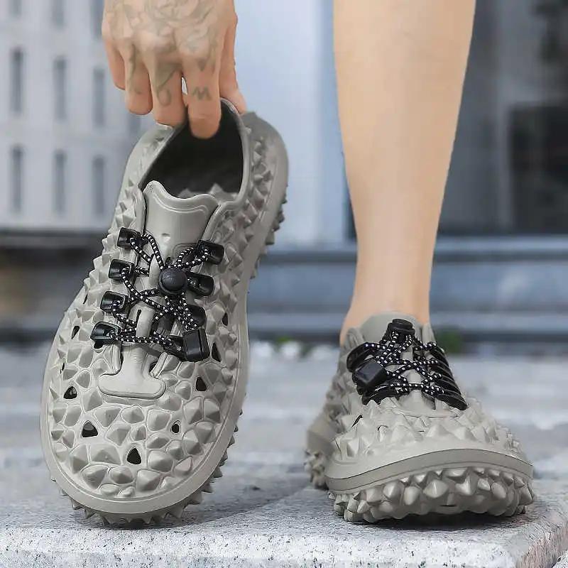 Fashion Hiphop Camp Beach Sandal For Men Beach Slipper Male Aquatic Shoes Man Sneakers Sports Holiday Snekers Due To Boti Portable