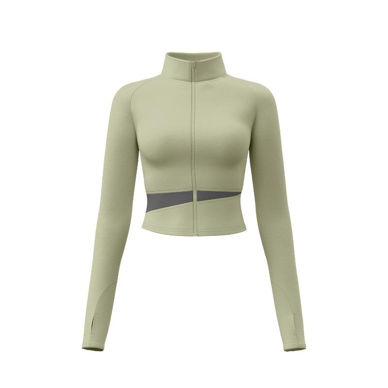 Women S Color Block Yoga Jacket Slim Fit Long Sleeve Workout Top