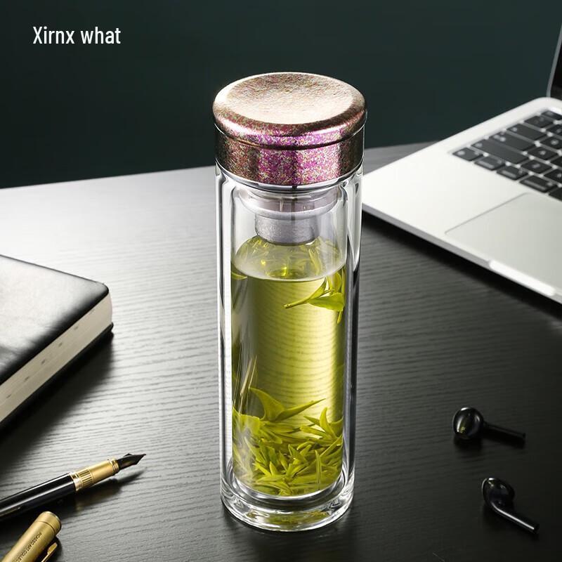 Titanium Lined Double Wall Glass Business Tea Cup