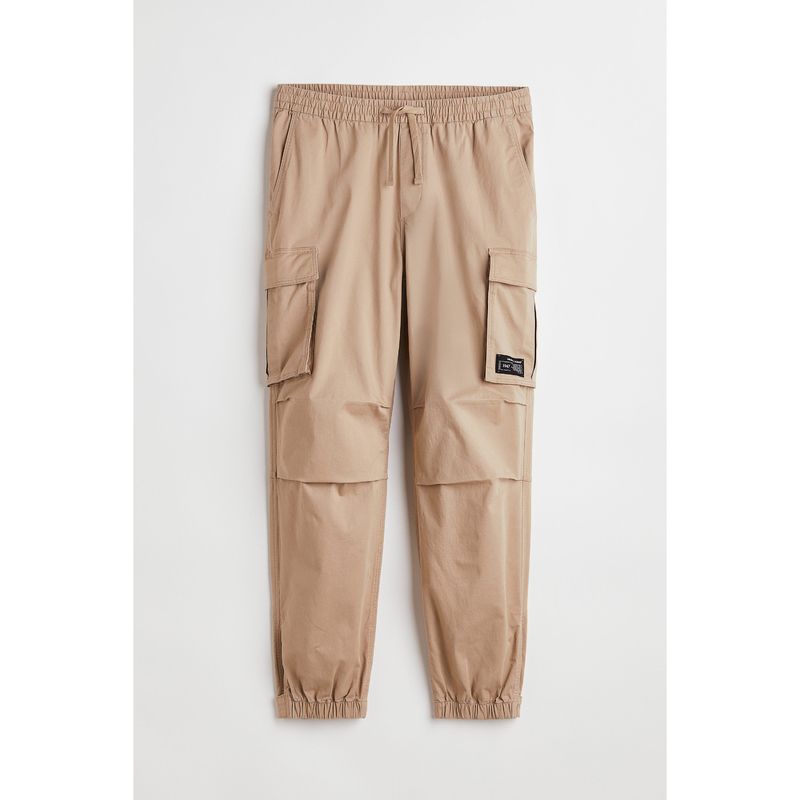 

HM Men s Casual Pants Summer Cotton Leisure Maillard Wear Parka Jogger Pants 1073567 Beige 175/96A(L)