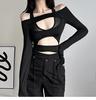 Aesthetic Hollow Design Sexy Slim-Fit Jumpsuit - Trendy Long-Sleeved Style for Women