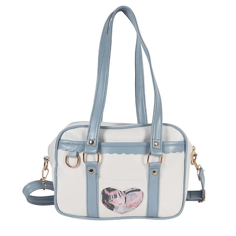 Nová japonská JK přenosná uniformní taška přes rameno PU taška Love Pain Simple Campus Girls Soft Cute Messenger Bag Itabag IB065