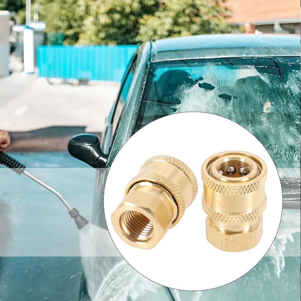 2pcs Pressure Washer Coupler Brass Fittings 1/4 Inch Quick Connect to Female
