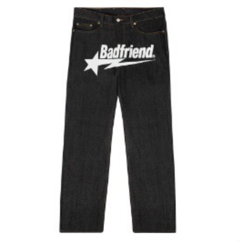 

Хип-хоп джинсы Свободные Прямые Микроэластичный Деним Весенне-осенние Брюки Мужские Молодежные Популярные Брюки S