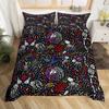 Death Moth Duvet Cover Set Skull Bedding Set Snake Mandala Moon Phase Comforter Cover Trippy Skeleton Quilt Cover Set Queen Size