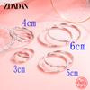 ZDADAN 925 Silver 30/40/50/60mm Round Circle Hoop Earrings for Women Fashion Jewelry