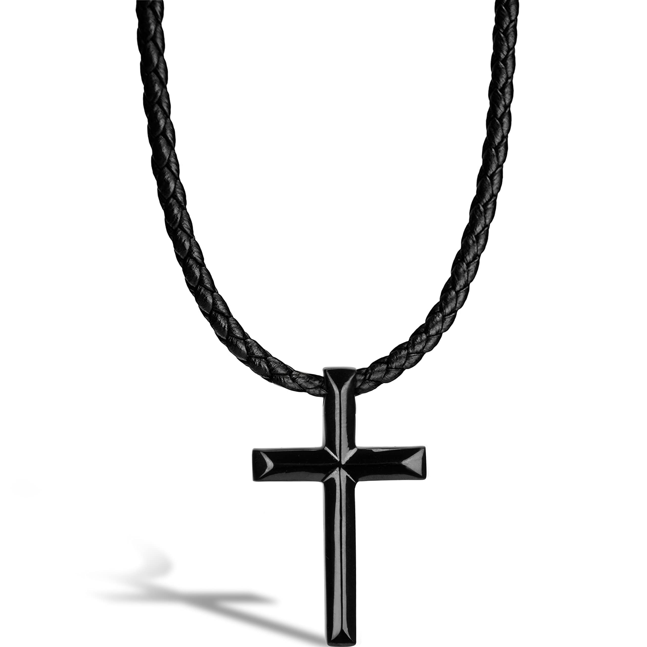 

Necklace for Leather Choker with Gift for Jewelry Box Included [SERASAR] Men, Black, 50cm, Pendant, Men, чорний