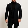 2024 Men's Solid Color Single-Breasted Wool Trench Coat