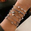6 Layer Bracelet, Adjustable Tail Chain, Alloy Plating Wear-Resistant Multi-Layered Bracelet, Korean Style Bracelet for Women