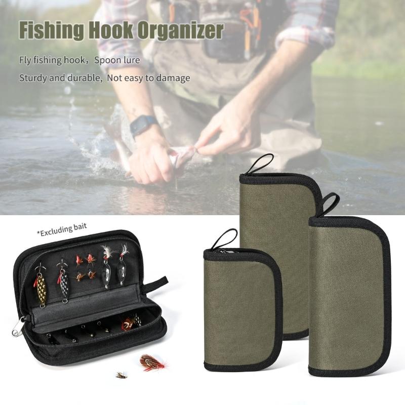 Fishing Spoon Spinner Baits Carry Case Sequins Lure Storage Bag with Zippers Fishing Hook Organizers Tackle Pouch Bags