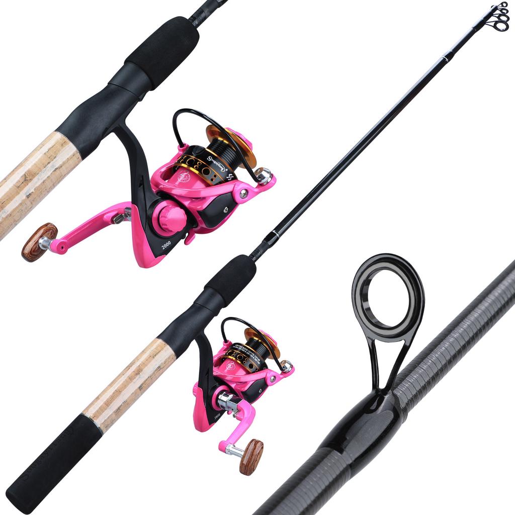 SOUGAYILANG Fishing Set Carbon Fibber Telescopic Fishing Rod and Reel Full Kit  Spinning Reel Rod Pole Gear Set with Lure Hook Fishishing Tackle