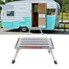Foldable RV Step Stool RV Step Stool Multifunctional Rubber Feet Silver Gray Stable Aluminum Alloy RV Foldable Step Stool
