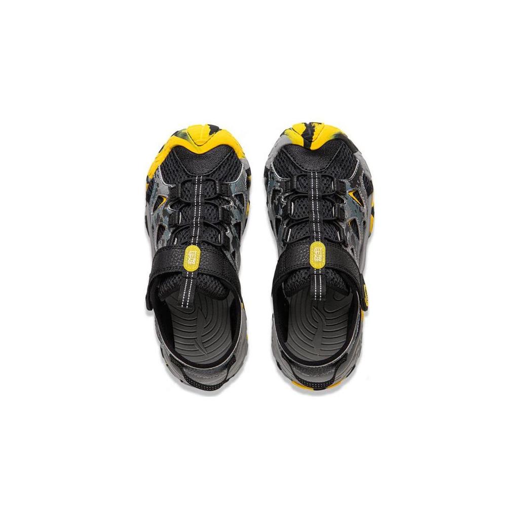 Li Ning Childrens Trekking 2 Comfortable Durable Breathable Sandals Kids Sandals Black Gray YKUU010-1