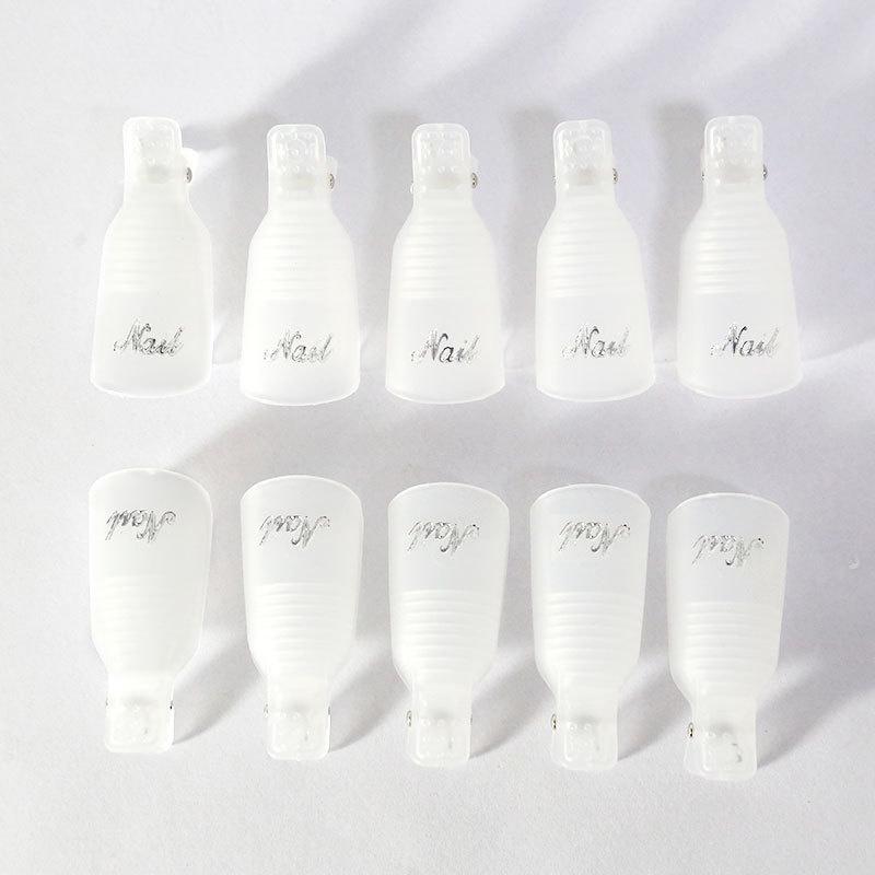 10 Stück/Beutel Nagel Acryl Entferner Clip zum Entfernen von UV LED Gel Lack Lila Rosa Maniküre Werkzeuge Nagelzubehör für Profis